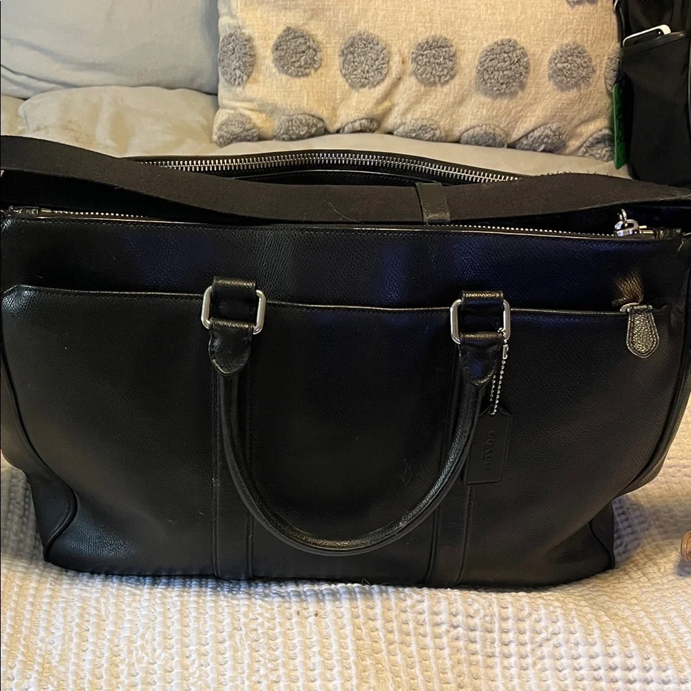 Coach Black Leather Men's Briefcase